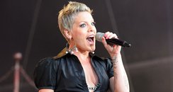 Pink performing live on stage