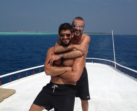 George Michael with friendly, Boyfriend Fadi Fawaz