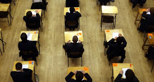 Children taking exams